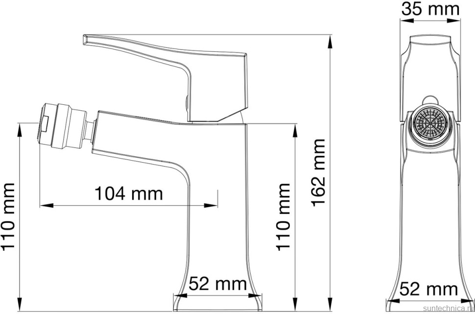 Смеситель для биде Wonzon & Woghand Flex WW-88016072-BG брашированное золото