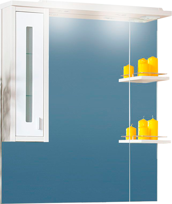 Зеркало Бриклаер Бали L 90 светлая лиственница, белый глянец,