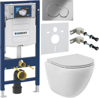 Комплект Унитаз подвесной BelBagno Amanda BB051CHR безободковый + Крышка BB870SC с микролифтом + Инсталляция Geberit Duofix UP 320 111.300.00.5 + Кнопка Sigma 01 115.770.21.5 хром + Крепления 111.815.00.1 к стене + Звукоизоляция
