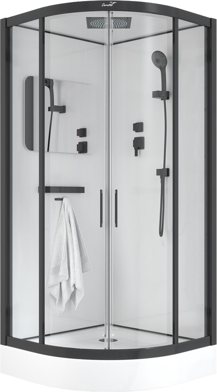 Душевая кабина Ceruttispa Viva 91B 90x90, профиль черный