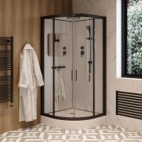 Душевая кабина Ceruttispa Viva 91B 90x90, профиль черный