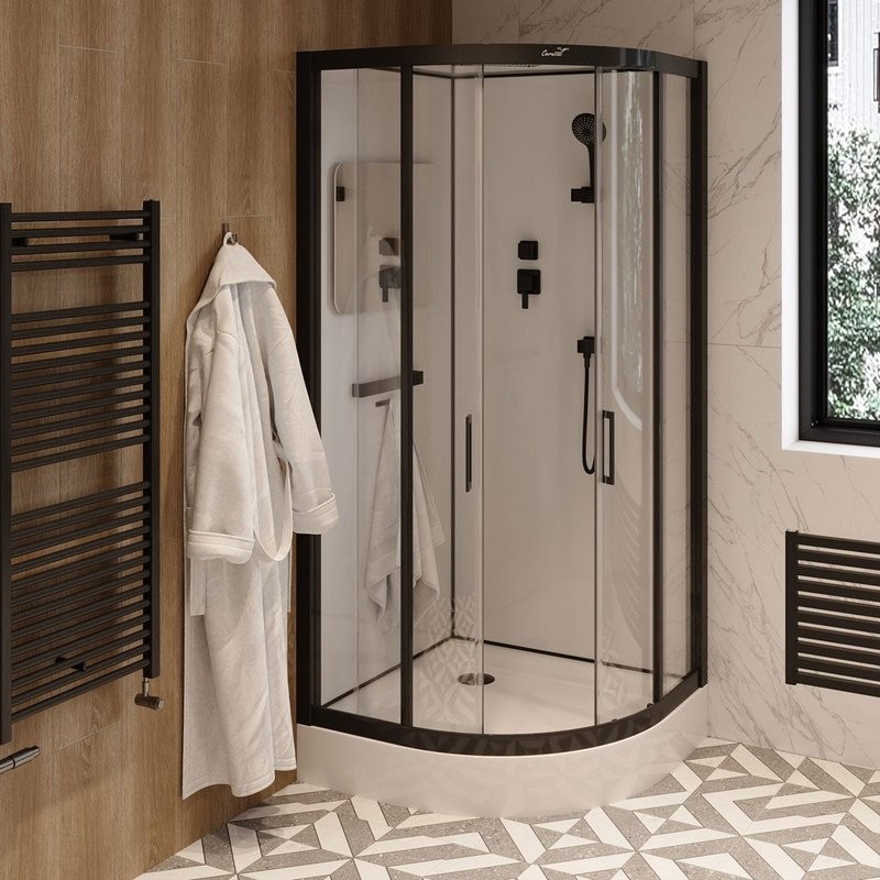 Душевая кабина Ceruttispa Viva 91B 90x90, профиль черный