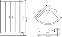 Душевая кабина Ceruttispa Viva 91B 90x90, профиль черный