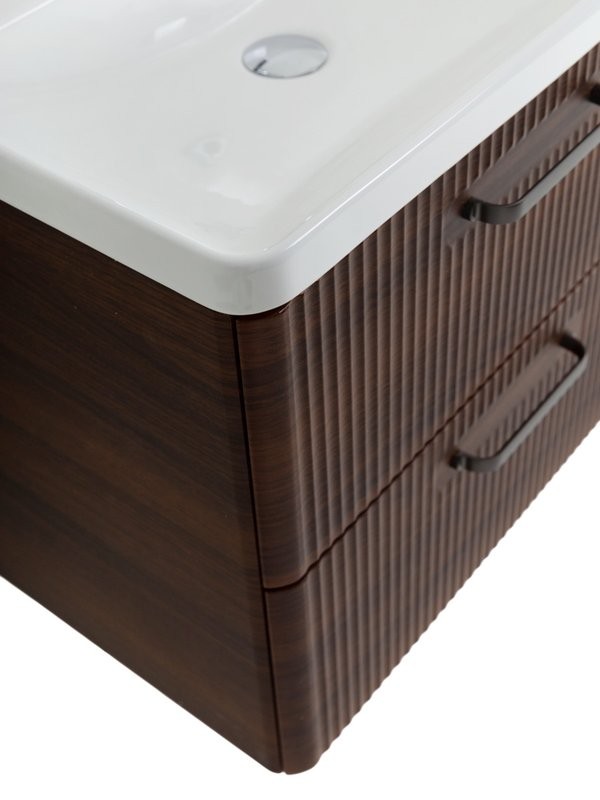 Мебель для ванной комнаты BelBagno Due 60 ручки матовый темный никель, noce