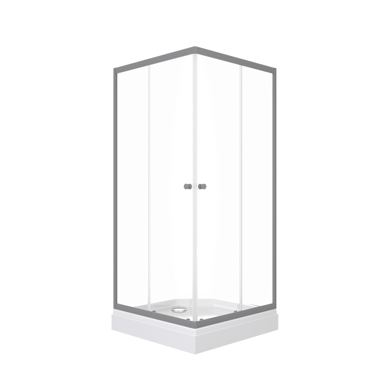 Душевой уголок Triton Вента -Графит 90х90, профиль вороненая сталь, стекло прозрачное, с поддоном