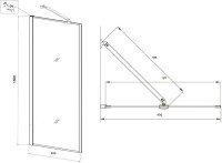 Шторка на ванну Veconi Palau PL85B-90-01-C8 90 см, профиль черный