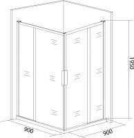 Душевой уголок Good Door Idea CR-90-C-B 90x90, профиль черный