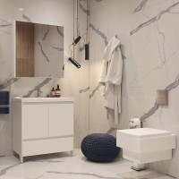 Мебель для ванной комнаты Velvex Klaufs 80.2D.1Y белая, напольная