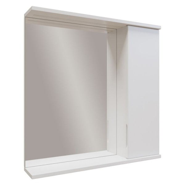 Зеркало Mixline Лайн 70 правое с подсветкой, белое