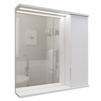 Зеркало Mixline Лайн 70 правое с подсветкой, белое