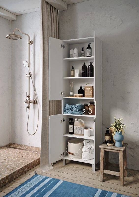 Шкаф-пенал для ванной Aqwella Rodos 55 напольный, белый