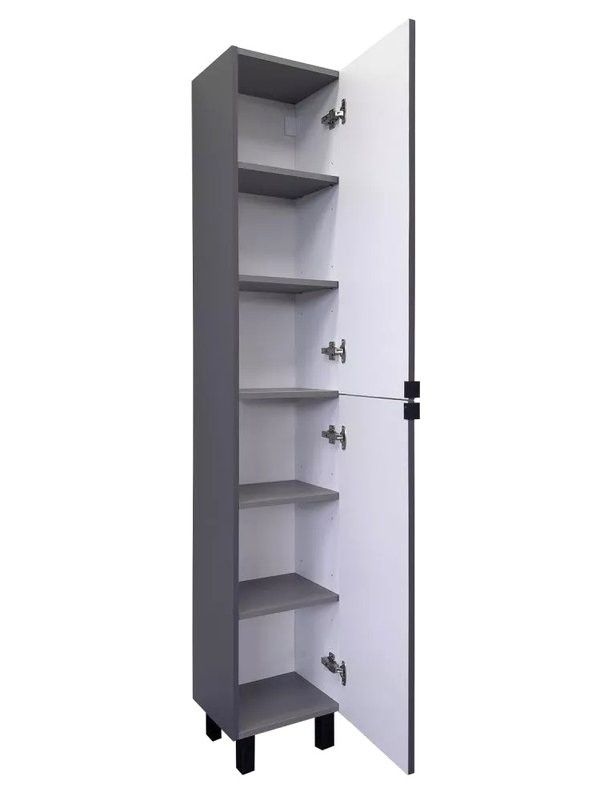 Шкаф-пенал для ванной Comforty Лима 35Н антрацит