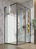 Душевой уголок Orange E23 12090TB стекло прозрачное, профиль черный