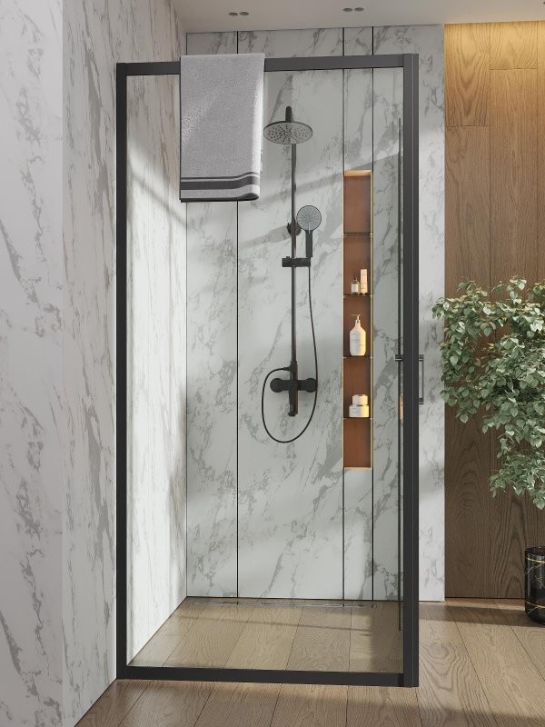 Душевой уголок Orange E23 12090TB стекло прозрачное, профиль черный