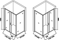 Душевой уголок Orange E23 12090TB стекло прозрачное, профиль черный