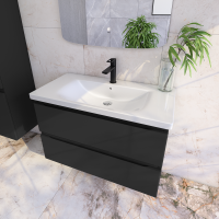 Тумба под раковину без столешницы Caprigo Forte 90 подвесная, черная