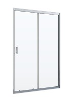 Душевая дверь в нишу Veconi Vianno VN-46 130x195, профиль матовый хром, стекло прозрачное