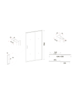 Душевая дверь в нишу Veconi Vianno VN-46 130x195, профиль матовый хром, стекло прозрачное