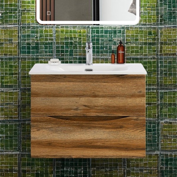 Тумба с раковиной BelBagno Marino-cer-n 70 подвесная, rovere rustico