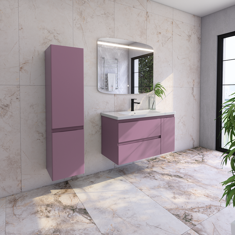 Тумба с раковиной Caprigo Forte 100 R подвесная, лиловая