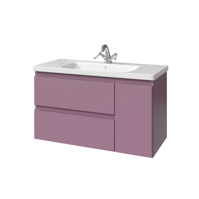 Тумба с раковиной Caprigo Forte 100 R подвесная, лиловая