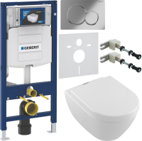 Комплект Унитаз подвесной Villeroy & Boch Subway 2.0 + Крышка 9M68 S101 с микролифтом, петли хром + Инсталляция Geberit Duofix UP 320 111.300.00.5 + Кнопка Sigma 01 115.770.21.5 хром + Крепления 111.815.00.1 к стене + Звукоизоляция