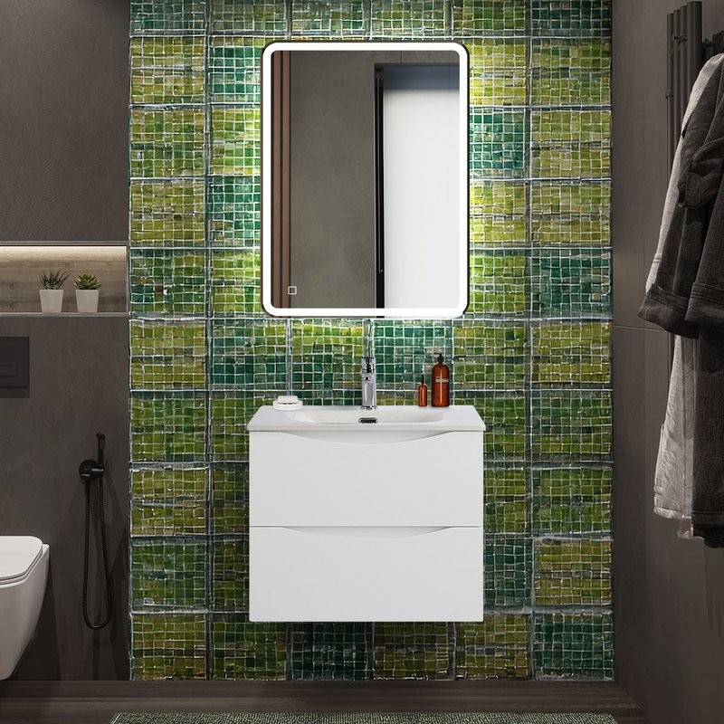 Тумба с раковиной BelBagno Marino-cer-n 60 подвесная, bianco opaco