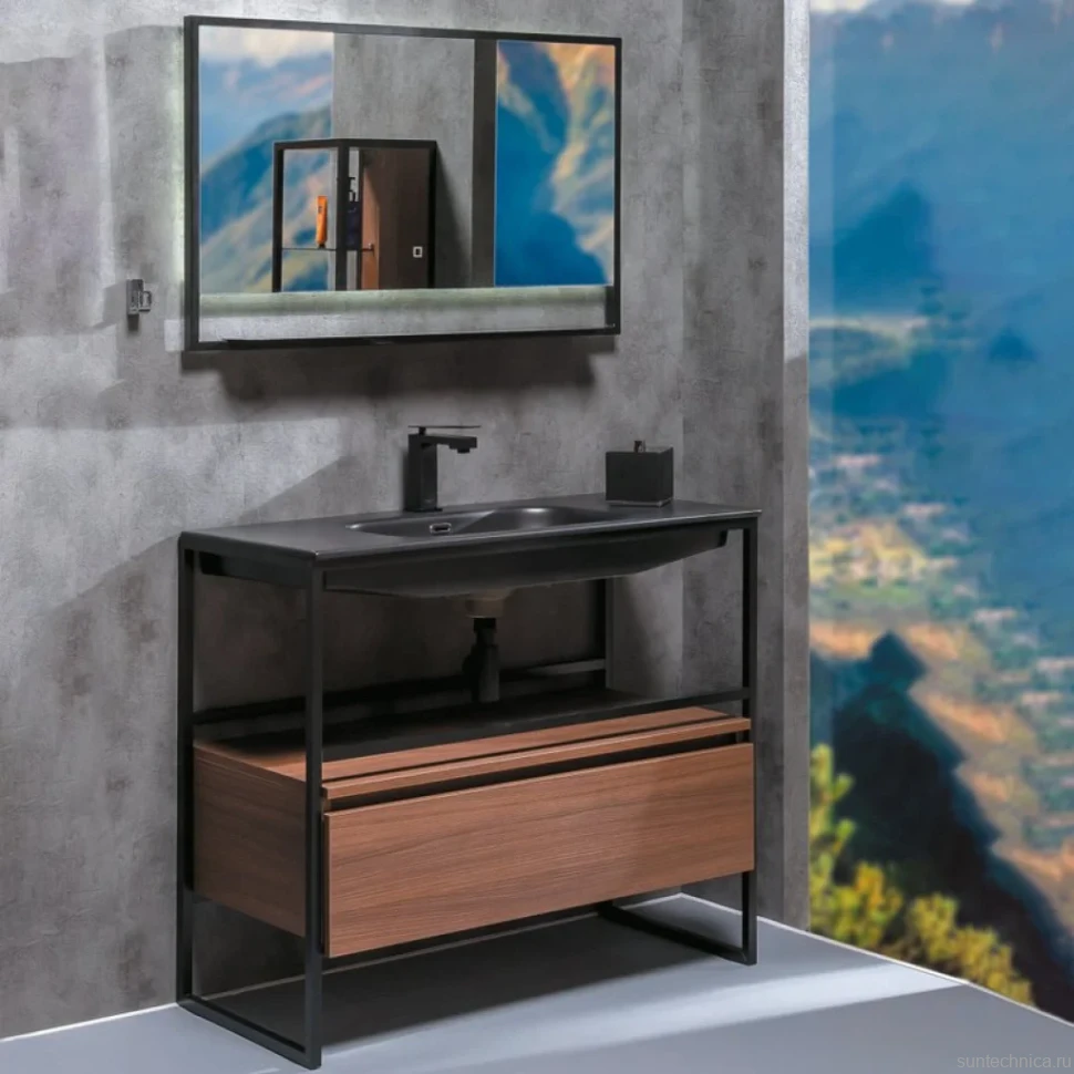 Мебель для ванной комнаты Armadi Art Loft 100 dark wood, напольная