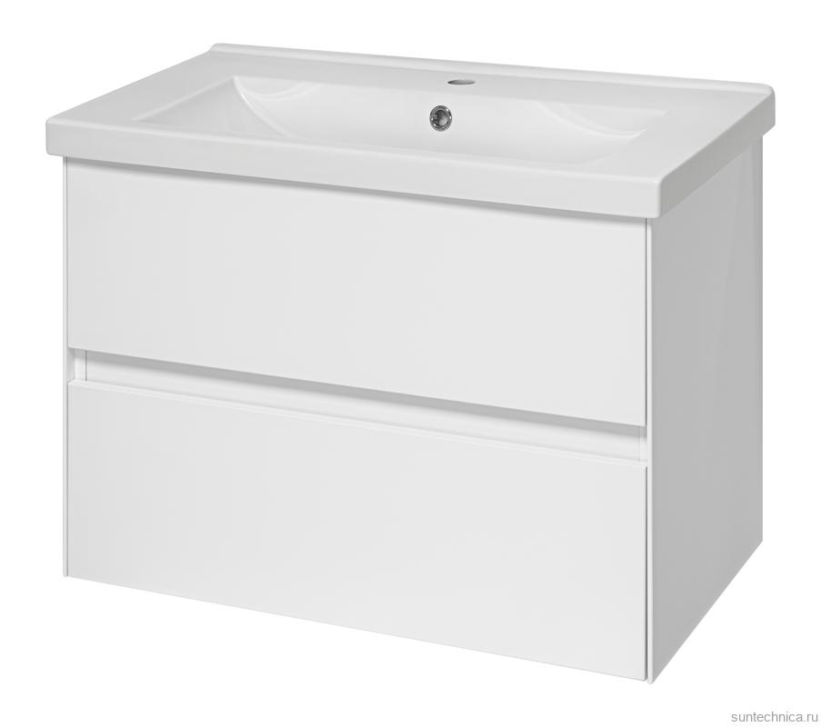 Тумба под раковину без столешницы Misty Твист 80 белая глянцевая