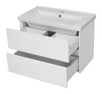 Тумба под раковину без столешницы Misty Твист 80 белая глянцевая