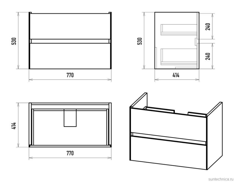 Тумба под раковину без столешницы Misty Твист 80 белая глянцевая