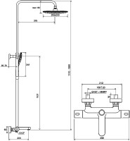 Душевая стойка Ravak Termo 300 TE 092.01/150
