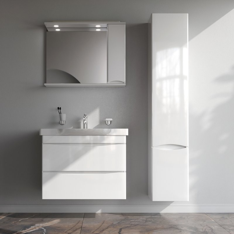 Тумба с раковиной AM.PM Like 80 подвесная, белый глянец