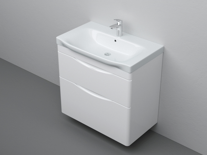 Тумба с раковиной AM.PM Like 80 подвесная, белый глянец