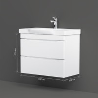 Тумба с раковиной AM.PM Like 80 подвесная, белый глянец