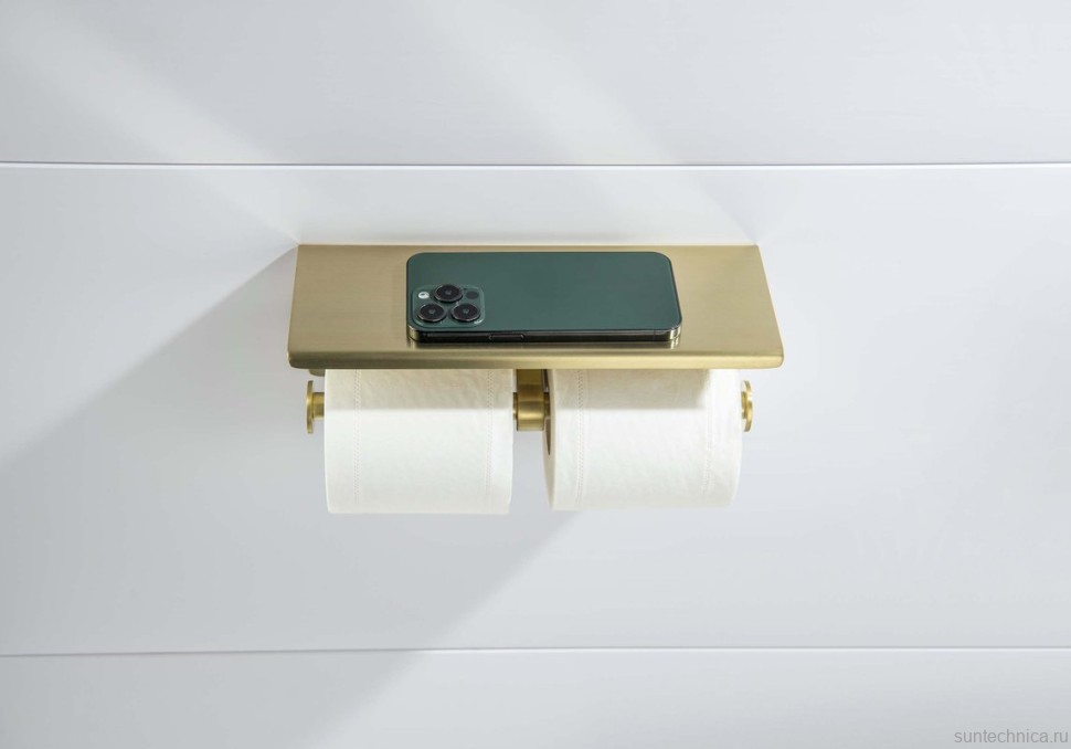 Держатель для туалетной бумаги AQUATEK Оберон AQ4909BG шлифованное золото