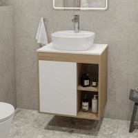 Тумба с раковиной Teymi Nura 60 дуб эврика, матовая белая, раковина Solli 40