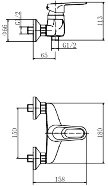 Смеситель для душа Fashun A2004 хром