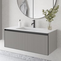 Тумба под раковину без столешницы Armadi Art Quatro 1 100 luna fuga, профиль anthracite