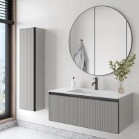 Тумба под раковину без столешницы Armadi Art Quatro 1 100 luna fuga, профиль anthracite