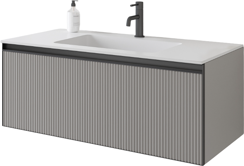 Тумба под раковину без столешницы Armadi Art Quatro 1 100 luna fuga, профиль anthracite