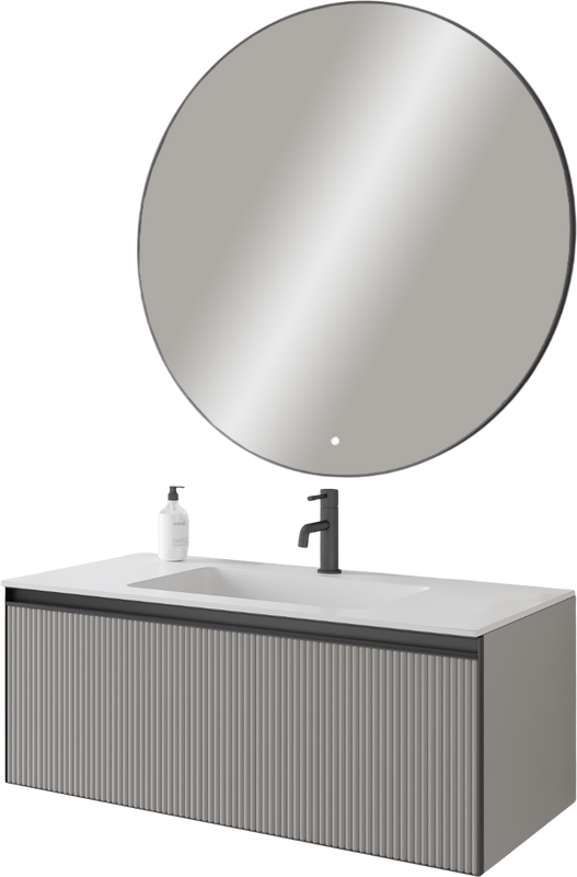 Тумба под раковину без столешницы Armadi Art Quatro 1 100 luna fuga, профиль anthracite