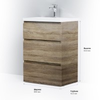 Тумба под раковину без столешницы AM.PM Gem S 60 светлый дуб