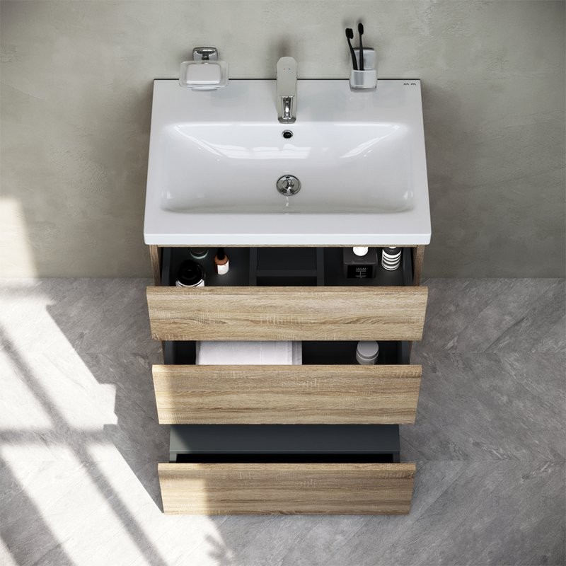 Тумба под раковину без столешницы AM.PM Gem S 60 светлый дуб