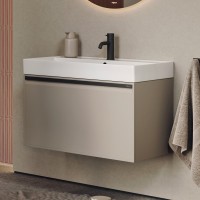 Тумба с раковиной Aqwella Pure 100 капучино светлый