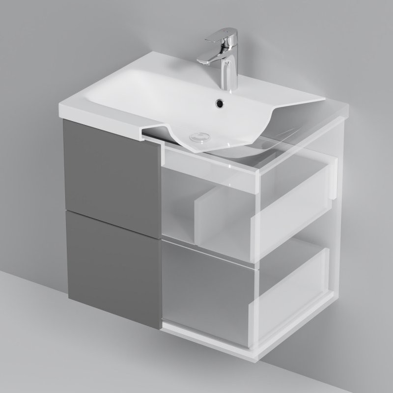 Мебель для ванной комнаты AM.PM Gem 60 графит матовый, подвесная