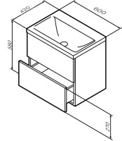 Мебель для ванной комнаты AM.PM Gem 60 графит матовый, подвесная