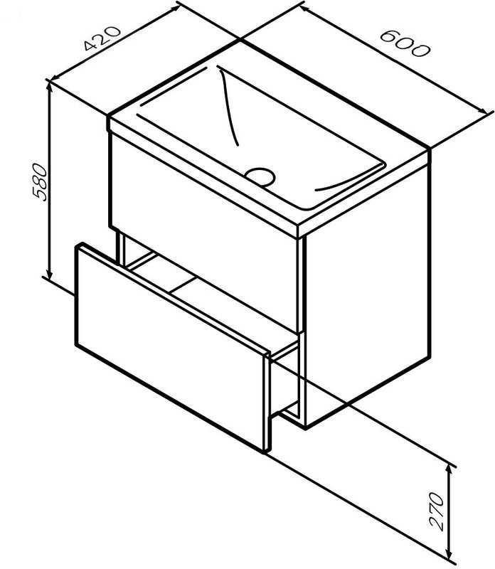 Мебель для ванной комнаты AM.PM Gem 60 графит матовый, подвесная