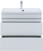 Тумба под раковину без столешницы Aquanet Нота new 75 подвесная, белая глянцевая