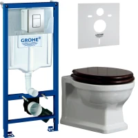 Комплект Унитаз подвесной Simas Arcade + Крышка AR 004 петли хром + Инсталляция Grohe Rapid SL 38772001 3 в 1 с кнопкой смыва + Звукоизоляция